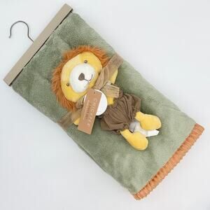 Chickpea Green Lion Baby Blanket & Plush Toy 2 Pc Set Chick Pea NEW